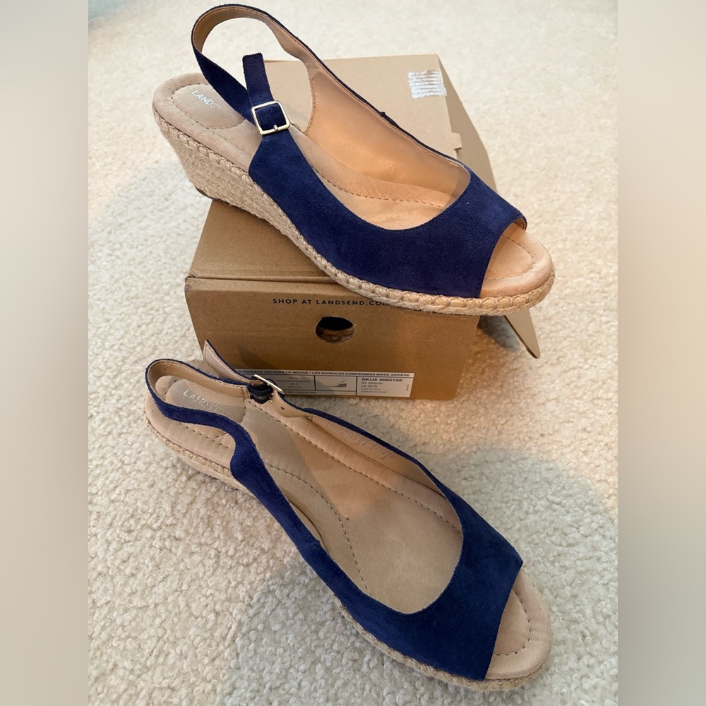 Slingback Espadrille Wedge Sandals by LandsEnd